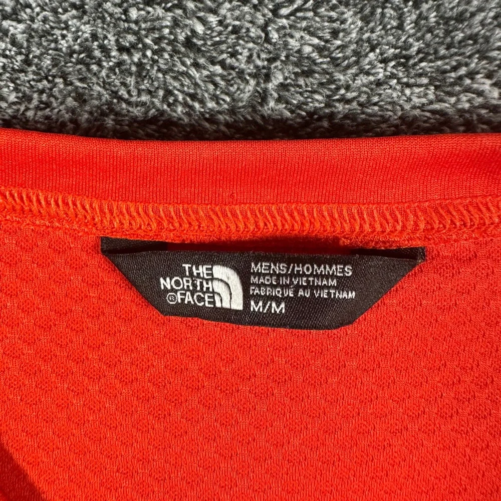The North Face Shirt Mens M FlashDry Long Sleeve Orange Performance Hiking Top